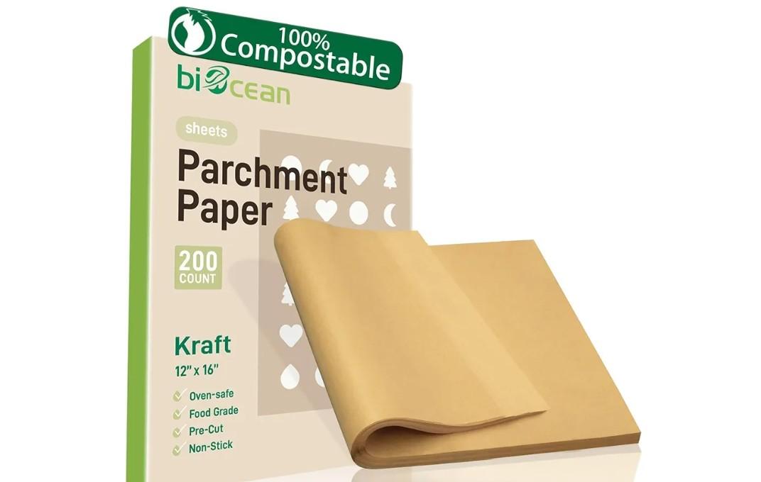 X200Pcs 12x16In Unbleached Parchment Paper Sheets Precut Heavy Duty Flat Kitchen Baking Supplies Paper Non-Stick,Non-Toxic Cooking Paper for Air Fryer, Steaming, Oven Make Cup Cake Bread Cookie