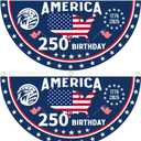 2PCS 250th Anniversary USA Flag, 1.5X3 FT 1776-2026 Fan Flags, 2 Ply Year American Anniversary Flag for Wall, Front Door, Porch, Fence, Outdoor Decorations (Style 4)