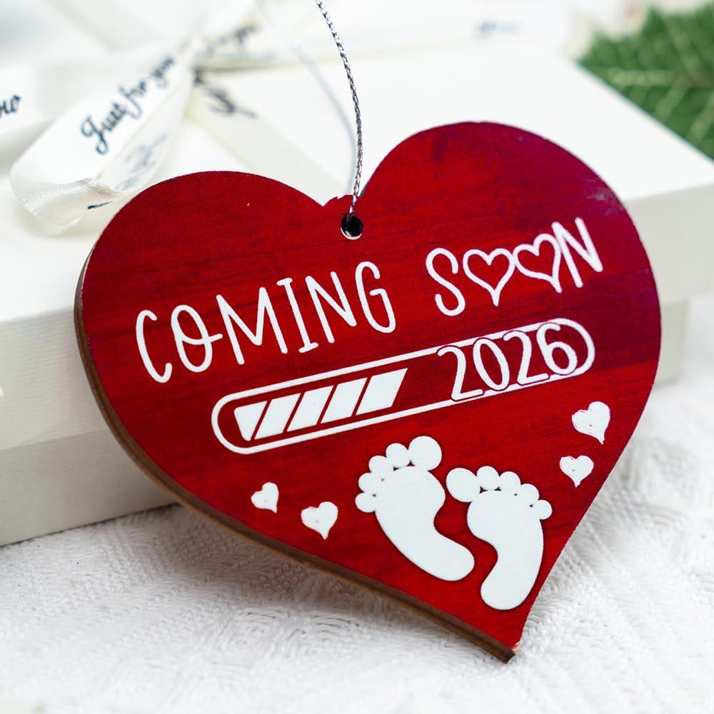 Baby Coming Soon 2026, Expecting Parents Ornaments, Pregnancy Announcement Ornament for Family, Expecting Baby Christmas Ornaments Keepsakes for Friends