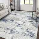 Area Rugs 6x9 Living Room: Large Modern Abstract Washable Rug Soft Anti-Skid Non-Shedding Carpet Indoor Floor Thin Carpets for Bedroom Dining Room Farmhouse Nursery Home Office Night Blue Grey