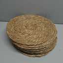 GENMOUS Woven Placemats Set of 12, 12" Round Placemats Natural Water Hyacinth Boho Placemats,Farmhouse Rattan Chargers for Dinner Plates, Rustic Braided Wicker Table Mats for Thanksgiving,Home,Wedding