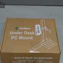 Under Desk PC Mount - No Drilling 40 lb Capacity, CPU Holder Under Desk, Adjustable Height and Width, Clamp-on Desk Leg PC Mount for Standing Desk (Fits 80mm50mm Legs only), with Non-Slip Pads, Black