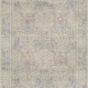 Washable Rug for Living Room - Stain Resistant Dining Room Rugs for Under Table, Soft Low Pile Large Carpet for Bedroom - Vintage Floral Non-Slip (8x10 Beige Blue)