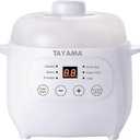 TAYAMA 1 Qt. White Mini Ceramic Stew Cooker with Pre-Settings and Built-In Timer, Small