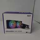 NZXT Kraken 240 RGB - 240mm AIO CPU Liquid Cooler - Customizable 1.54" Square LCD Display for Images, Performance Metrics - High-Performance Pump - 2 x F120 RGB Core Fans - Black (240mm Radiator)