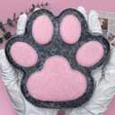 Cat Paw Squishy Big Fufu Squishies Giant Cat Paw Toy 5.5 Inch Large Paw Print Squishy Squeeze Toys Tangcii Pinch Family Silicone Stress Relief Cute Soft Sticky Toy for Adults Kids (Black+pink)