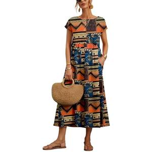 Dresses for Women 2024 Casual Summer Cotton Dress with Pockets Short Sleeve Shirt Midi Long Dress L