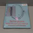 Rocollos Rechargeable Wall Mounted Lighted Makeup Mirror, 8 Inch Double-Sided LED Vanity Mirror 1X/10X Magnification,3 Color Lights Touch Screen Dimmable 360Swivel 13 Inch Extendable