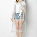 Freesmily Transparent Long Raincoat Waterproof EVA Rain Jacket for Women Men with hood (Transparent - Standard, L)