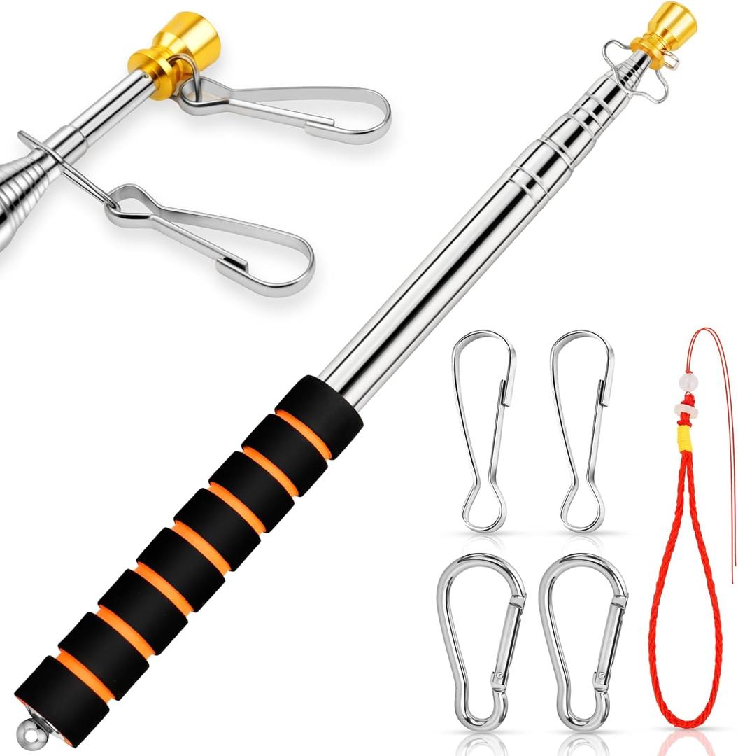 Portable Handheld Flag Pole for Carrying, 8.2Ft/2.5M Stainless Steel Telescopic Hand Held Carry Flag Pole, Telescoping Tour Guide Flag Pole Extendable Hand Flagpoles for 3x5 4x6 flags