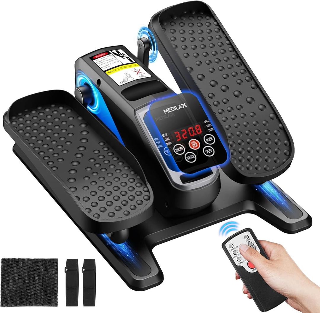 Portable Under Desk Elliptical Machine with Wireless Remote (Black)