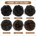CJL HAIR Large Messy Bun Hair Piece Wavy Curly Scrunchies Synthetic Chignon Ponytail Hair Extensions Thick Updo Hairpieces for Women Dark Brown