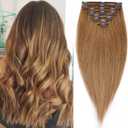 S-noilite Clip in Human Hair Extensions Clip in Short Hair Extensions 100% Real Human Hair Full Head 8 Pieces 18 Clips Silky Soft 10 Inch-70g Light Auburn (#30)