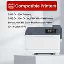 C410 C415 Toner Cartridges (with New Chip) Replacement for Xerox C410 Toner Cartridge 006R04677 006R04678 006R04679 006R04680 for C410 C415 C415DN Printers, 4-Pack VersaLink C415 High Yield Cartridge
