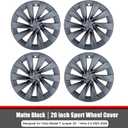 KAVANIC 4PCS Hubcaps Fits for Tesla Model Y Juniper 20inch 2025 2026, 20 Inch Matte Black Helix 2.0