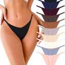 UNDER THE SEA 10 Pack G String Thongs for Women Seamless Underwear Low Rise No Show Thong Stretch Womens Panties Sexy XS-XL