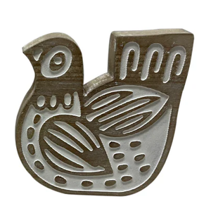 6IN BIRDS WOOD/WHT