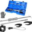 ReluxGo Inner CV Axle Puller Removal Tool with 5/8"-18 Slide Hammer and Extension Upgraded Pole, CV Joint Removal Tool with 63mm 48mm CV Joint Fork and Outer CV Joint Adapter Steel Cable Adapter