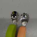 Toddler Utensils - Baby Forks and Spoons Set - Kids Stainless Steel Silverware - Children Safe - Self Feeding - Dishwasher Safe (Orange + Green)