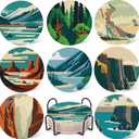 DOTZSO 8 Pcs Diamond Art Coasters Kit with Holder Diamond Art Kits for Adults Beginners Small Diamond Painting Coasters Arts and Crafts for Adults Supplies Item Sets (Landscape)