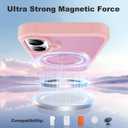 for iPhone 16 Case with Invisible Ring Stand [Military Drop Protection] [Compatible with Mag-Safe] Matte Translucent Back Anti-Slip Shockproof Phone Cover 6.1 Inch 2024-Pink