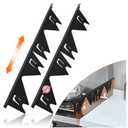 Stainless Steel Stove Gap Covers,Stove Gap Filler, Range Trim Kit, Stove Gap Guards, Heat Resistant and Easy to Clean, Easy retractable Length 13.8" to 27.5", Width 0.79",Black(2PCS