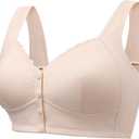 Bras for Women No Underwire Comfortable Full Coverage Front Closure Bralettes Wireless Wirefree Everyday Bras (38C, Apricot)