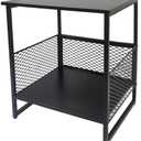 Exeterina Square End Table, Side Table, Couch Side Table with 2 Tier Storage, Great for Printer Stand, Mini Fridge Stand, Ideal for Living Room, Bedroom, Office