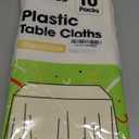 Pureegg Plastic Table Cloth Disposable 10 Pack, 84'' Round Table Cloths, Party, Wedding, Thanksgiving Decorations, Fall Tablecloths, Round, Beige Plastic Cover, Leakproof & Sturdy, Cream, Ivory