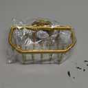 TAILI Sponge Holder for Kitchen Sink with Strong Suction Cup Removable, Rustproof Aluminum Sink Caddy for Sponge, Brush, Scrubber, Scraper -Gold