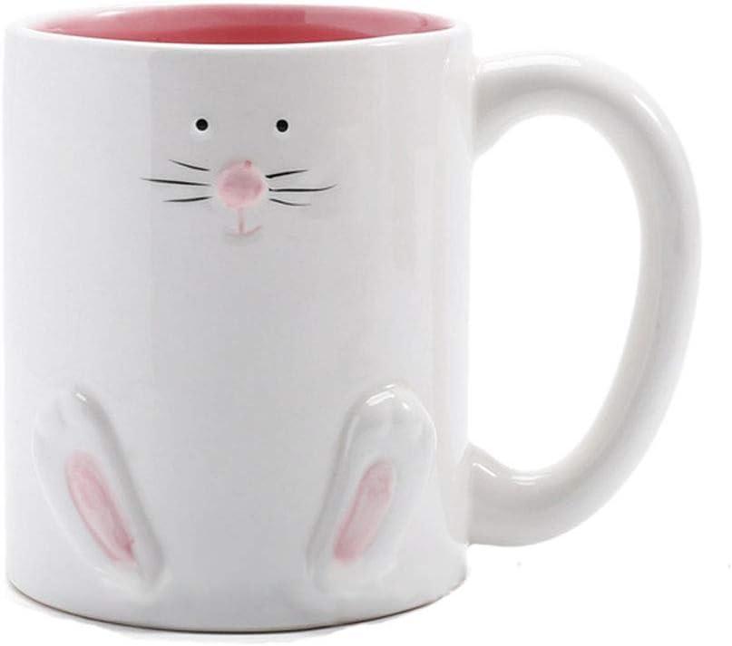 ZaH Easter Bunny Coffee Mug Easter Decoration Gift for Kids Boys Girls - Ceramic Mug Cup 12oz (Rabbit Pattern-1) (White)