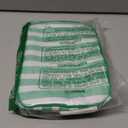 RSRSLEII Large Striped Zipper Makeup Bag, Aesthetic Tassel Travel Cosmetic Bag, Coquette Toiletry Bag, Cute Girls Handbags Purses, Preppy Accessories Storage Bag for Women Girls (09 Green Stripe)