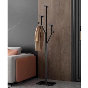 Sturdy Coat Rack, Coat Tree Freestanding Heavy Duty With Marble Base, Metal Standing Coat Rack For Bedroom, Entrance, Modern Clothes Hanger Stand For Coats, Hats, Bags (Black)