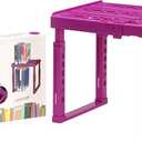 Adjustable Locker Shelf - Strong ABS Plastic - Width Adjusts from 8"-12.5" & Height Adjusts from 9 3/4"-14" - Patented Design - Beware of Cheap IMITATIONS - (Magenta)