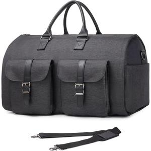 seyfocnia Convertible Travel Garment Bag,Carry on Garment Duffel Bag for Men Women - 2 in 1 Hanging Suitcase Suit Business Travel Bag (Grey)