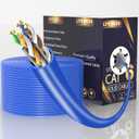 Cat6 Ethernet Cable 1000FT Channel Test Pass, Cat6 1000ft Ethernet Cable 23AWG Solid CCA, Cat6 Cable 550MHZ 10G with Easy Pull Box Blue