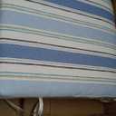 Arden Outdoor Dining Chair Cushion, 20 x 20, Rain-Proof, Fade Resistant, French Blue Linen Stripe