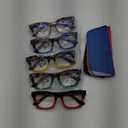 6 Pack Oprah Style Reading Glasses for Women Blue Light Blocking Computer Square Readers with Spring Hinge +2