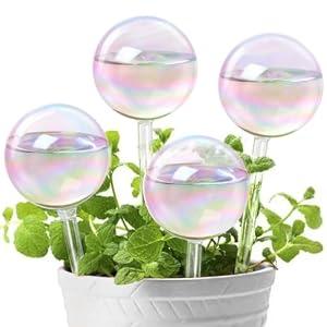 KiKiHeim 2Pcs Plant Watering Globes, Colorful Glass Plant Self Watering Devices, Bird Shape Self Watering Globes, Water Bulbs for Indoor Plants