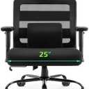 Extra Wide Seat Office Chair for Big and Tall 500lbs, with High Back Adjustable Headrest Lumbar Support Arms Wheels Heavy Duty (Breathable Fabric Seat)
