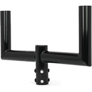 tonchean Bullhorn Bracket for Parking Lot Light 2-3/8" Bullhorn Mounting Bracket for 2 Lights Heavy Duty Steel Bullhead Tenon Adapter Round Pole for Street Lights Commercial Area Lighting