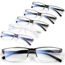 6 pack Executive Style Reading Glasses Men - Durable Readers with 99% Blue Light Blocking - Comfortable Fit with TR90 Frames