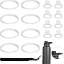 17pcs Water Bottle Lid Replacement for Thermoflask 24/32/40/64oz, Water Bottle Gasket Replacement Accessories Part O Ring Silicone Seal Ring Compatible with Thermoflask Spout Lid