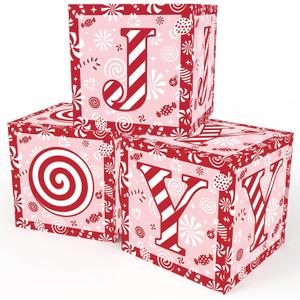 tmlfep 3 Pcs Christmas Balloons Boxes Large Candy Cane Balloon Boxes Christmas Party Decorations Gifts Boxes for Winter Holiday Party Fireplace Home Decor
