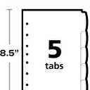 Avery Write & Erase Durable Plastic Mini Dividers for 3 Ring Binders and 7-Ring Binders, 5.5" x 8.5", 5-Tab Set, Multicolor, 1 Set (16180)