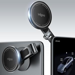 Wigoo Tesla Phone Mount [OEM-Style, Strongest Magnet] 360° Rotation Foldable Hidden Phone Holder for Tesla Model 3/Y/X/S, for Magsafe iPhone 17-12 Series, Tesla Model Y Model 3 Accessories
