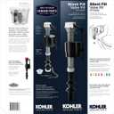 KOHLER Silent Fill Toilet Valve Kit, Genuine Part GP1138930, Adjustable with Multiple Fill-Rate Inserts