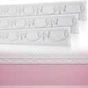 Leinuosen 3 Pcs 47x4.3in Decorative Wall Molding Trim Bow Chair Rail Panel
