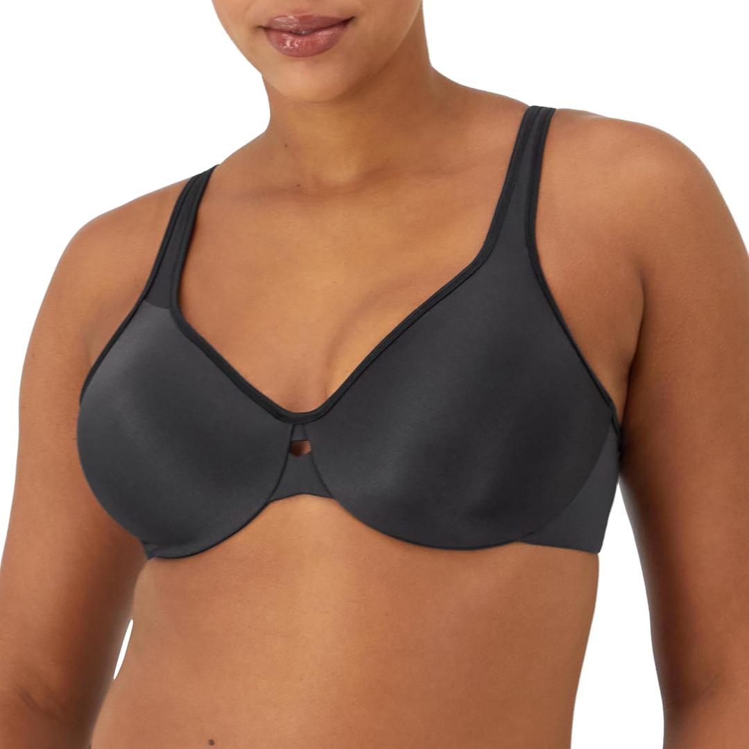 Bali Women's Minimizer Bra for Women, Lilyette Dream Keyhole Minimizer Underwire Women's Bra, Unlined (42DDD, Onyx)