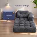MAXYOYO Folding Sofa Bed, L-Shaped Convertible Sofa Bed with Armrest Foldable Sleeper Sofa with Pillow, Portable Fold Out Chair Bed Comfy Floor Lounge for Living Room Bedroom, Dark Grey